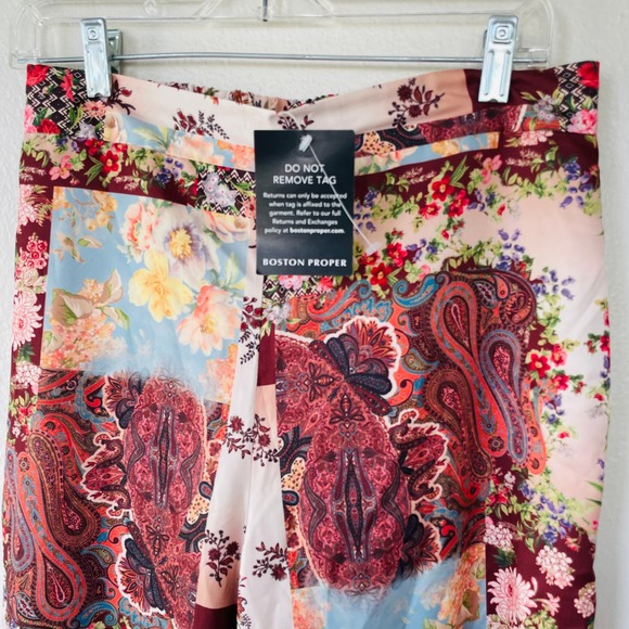 Boston Proper Size S Patchwork Palazzo High Waisted pants - Picture 4 of 13